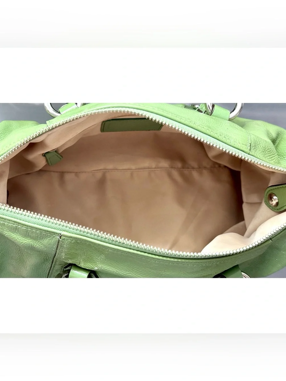 COACH Ashley F15455 GREEN Patent Leather Satchel Purse 2010